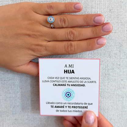 A Mi Hija - Anillo Ojo de la Suerte | Antiestrés Giratorio | Ajustable